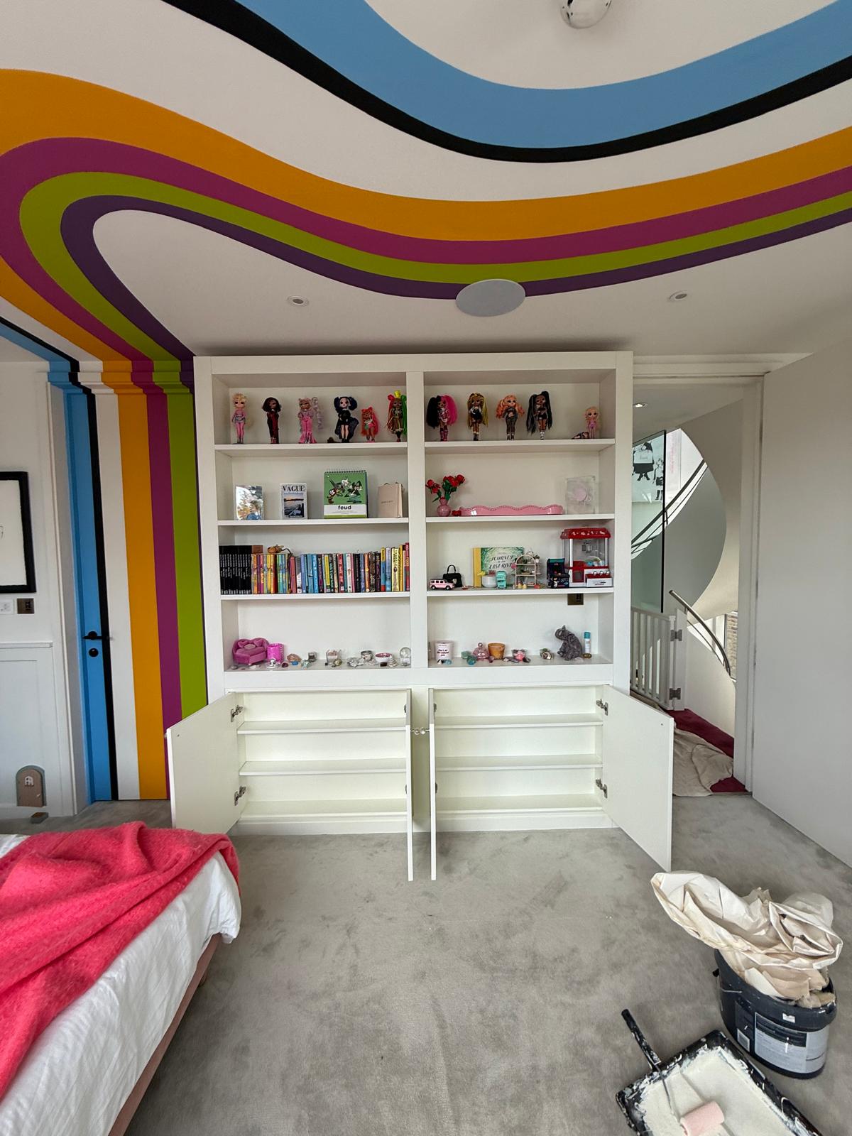Freshly painted Victorian London terrace — white render finish