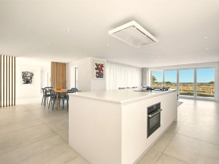 Modern open-plan kitchen in new build