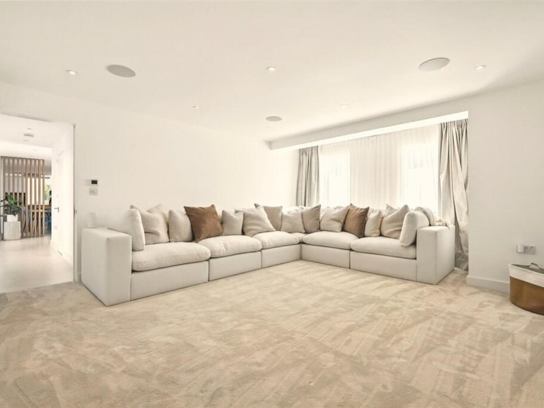 Luxury lounge with large sectional sofa